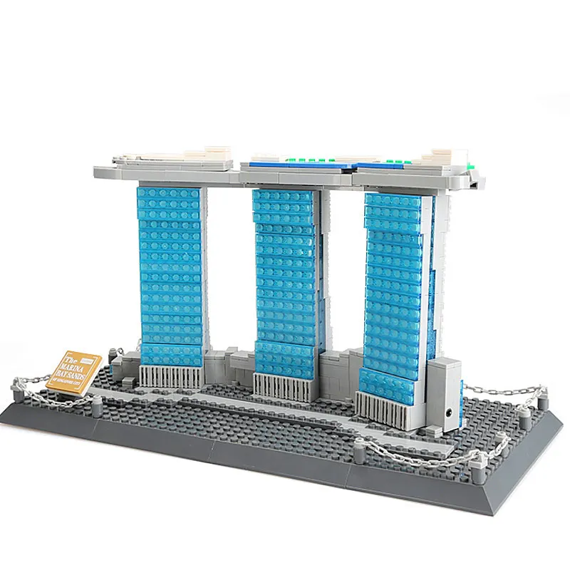 Singapore Marina Bay Sands Architettura Mattoni Building Blocks Set City Skyline Modello Classico Punto di riferimento Giocattolo Regalo per Bambini Adulti