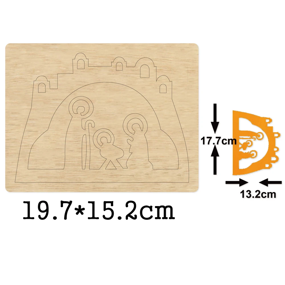 Holy Jesus Born Wood Cutting Die Cross Wooden Die Mold For Cut Leather Cloth Fit Common Die Cutting Machines on the Market