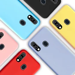 For Samsung Galaxy A40 Case 2019 Solid Candy Color Soft Silicone Back Cover Coque For Samsung A40 A 40 A405F SM-A405F Phone Case