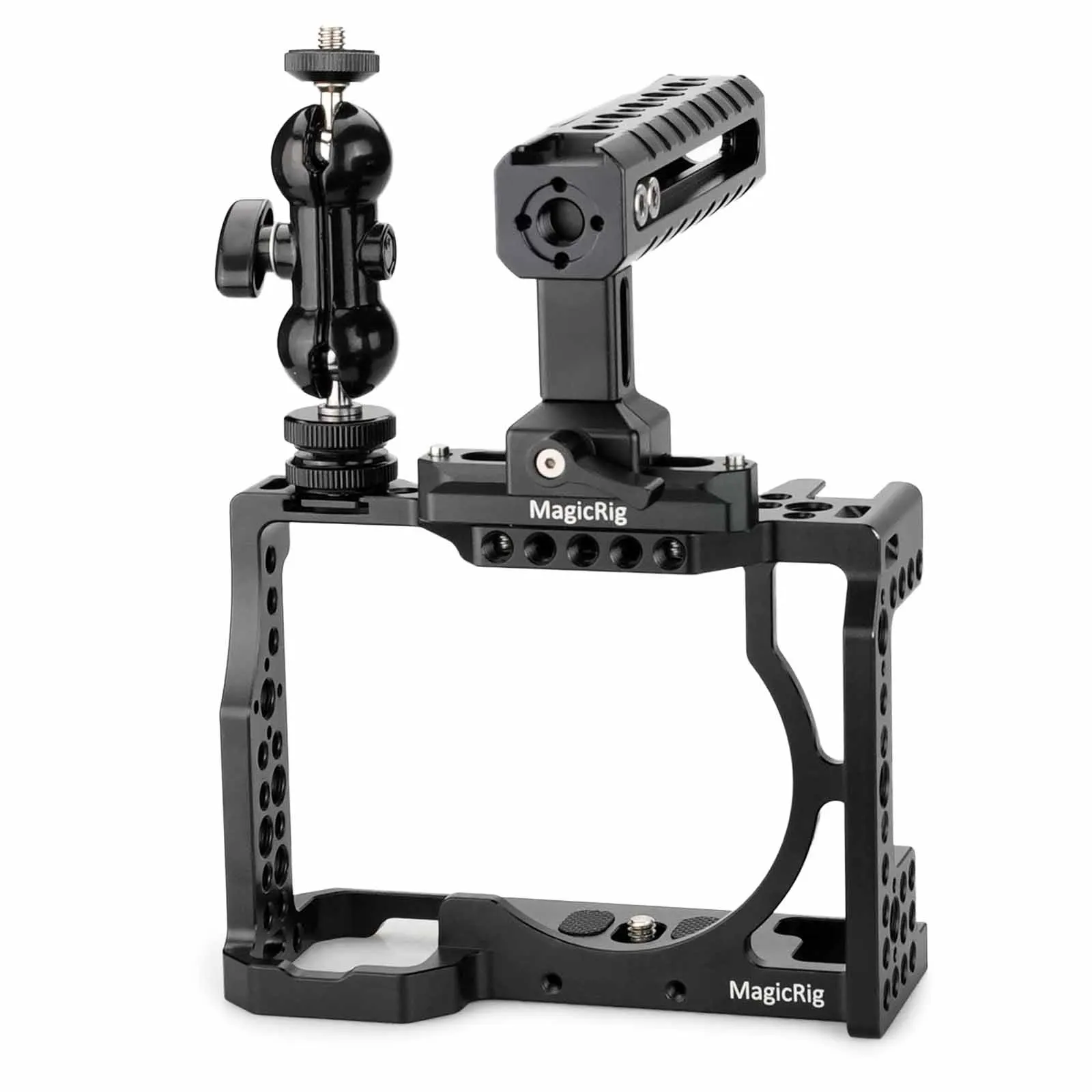 

MAGICRIG DSLR Camera Cage with NATO Handle and Ball Head for Sony A7RIII /A7RII /A7II /A7III /A7SII /A7M3 Camera Extension Kit