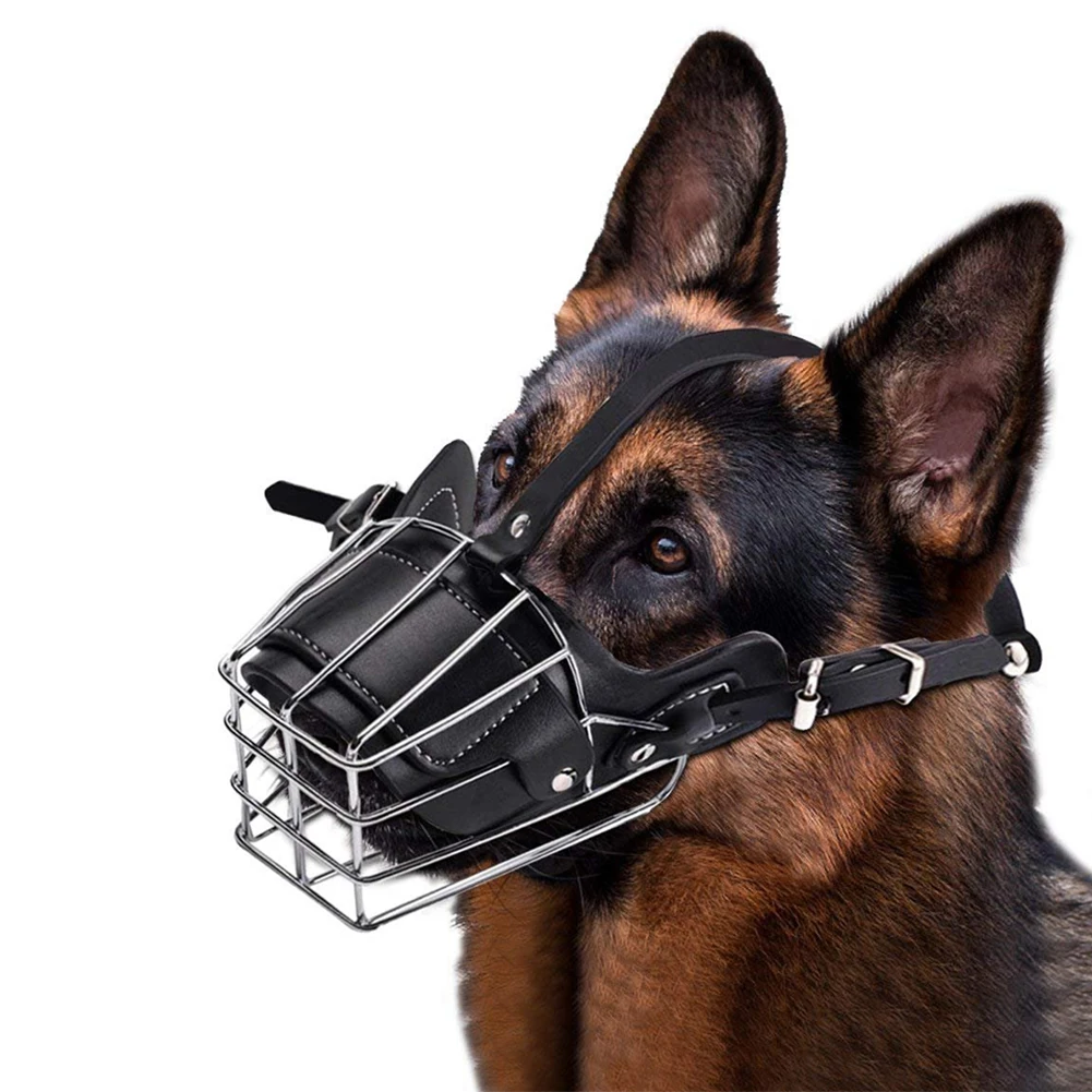 

One Piece Set Pet Dog Mouth Breathable Adjustable Anti-Bite Metal Muzzle Protection Cover Anti Chewing Hound Training Tool Mouth