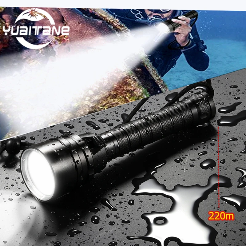 Powerful Diving Flashlight LED T6/L2 Scuba Dive Torch 300M Deep Underwater Waterproof Lantern Amphibious By 18650 For Hunting