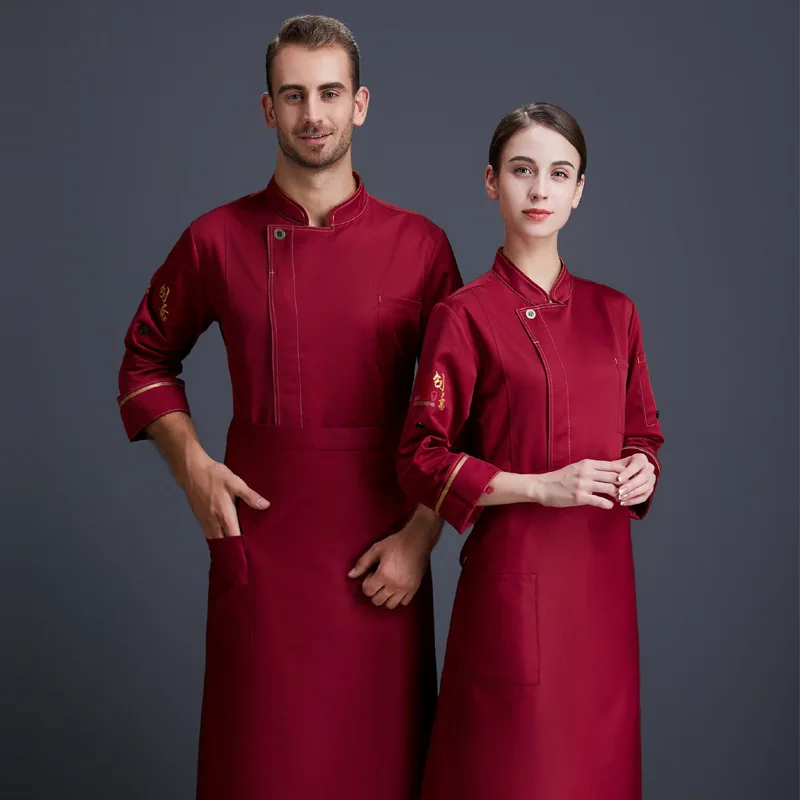 Vêtements de travail pour la cuisine d'hôtel, vestes de Chef à manches longues, uniforme de Service de restauration, outils de cuisine respirants, printemps-automne