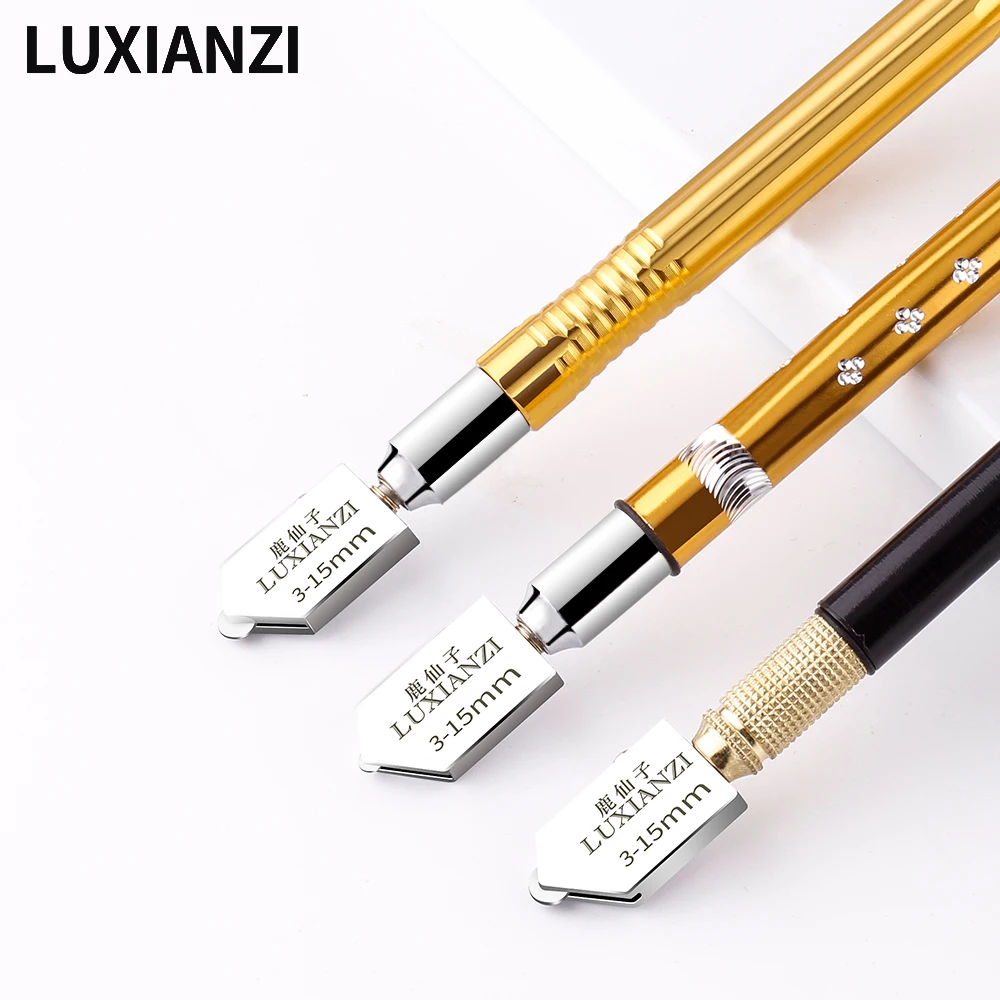 LUXIANZI Glass Cutter Tool with Diamond Tip Alloy Wheel For Window Craft Glass Tile Cutting knife tools Non-slip Metal Handle