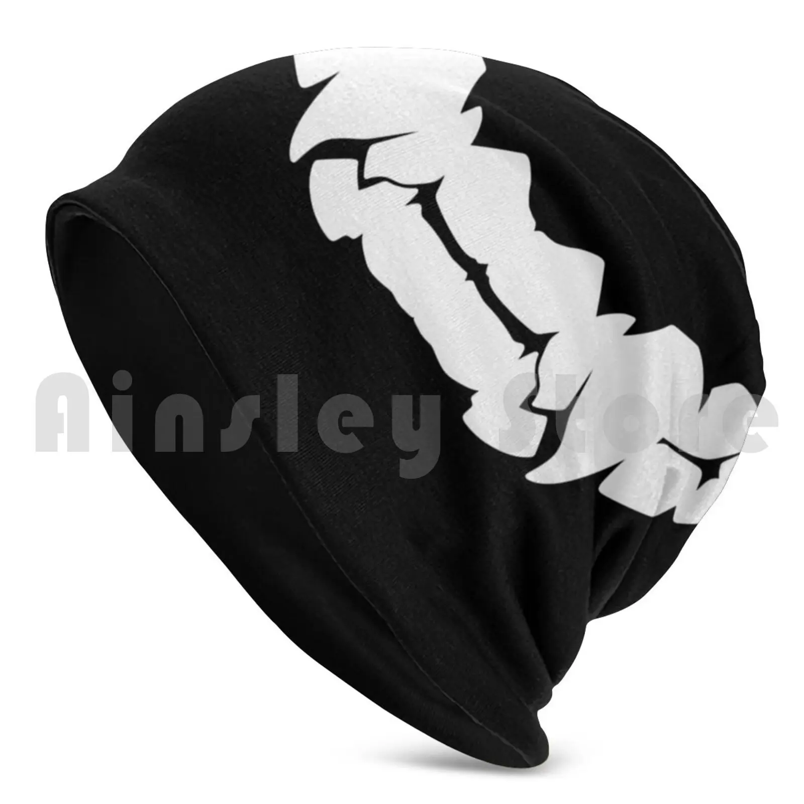 Oni Fangs Beanie Hedging Cap DIY Print Cushion Anime Manga Edgy Grunge Harajuku Japanese Cool Emo Goth Punk Kawaii Teen