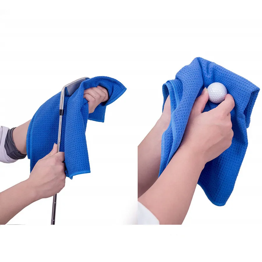 Large Size 35x106 cm Golf Towels for Golf Bags with Clip Microfiber Waffle Balls Clubs Cleaner for Men Women