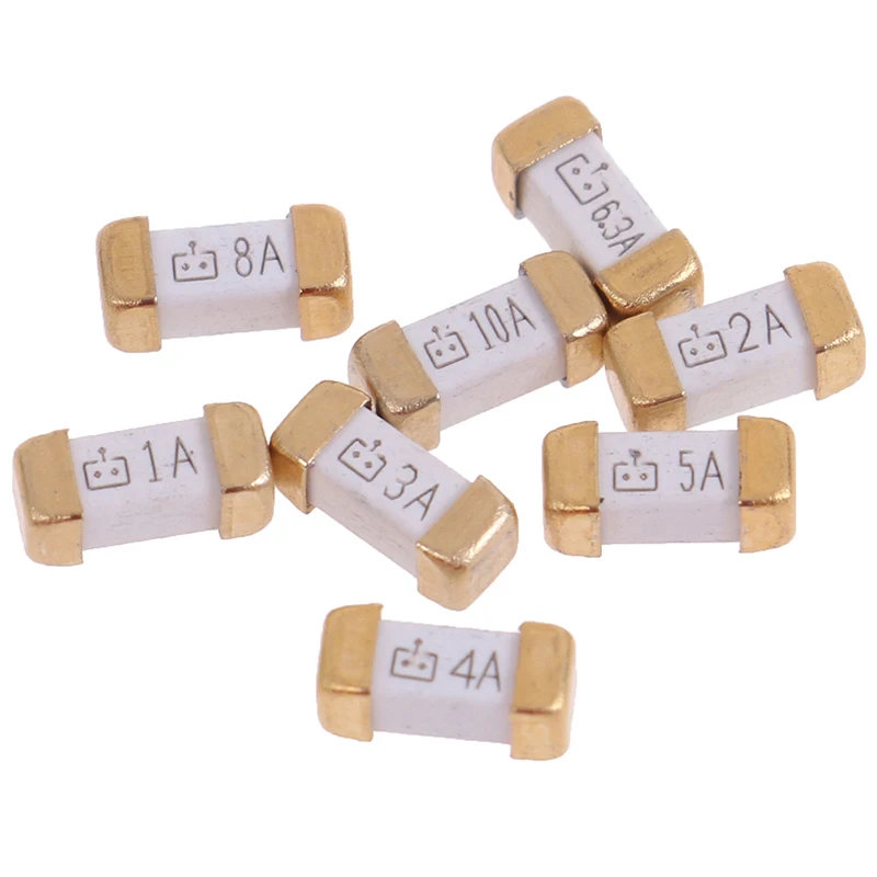 10pcs Foot 1808 125V SMD Fast Blow Fuse 0.5A 0.75A 1A 2A 3A 4A 5A 6.3A 8A 10A 0451 Ultra-rapid Fuses Drop Shipping