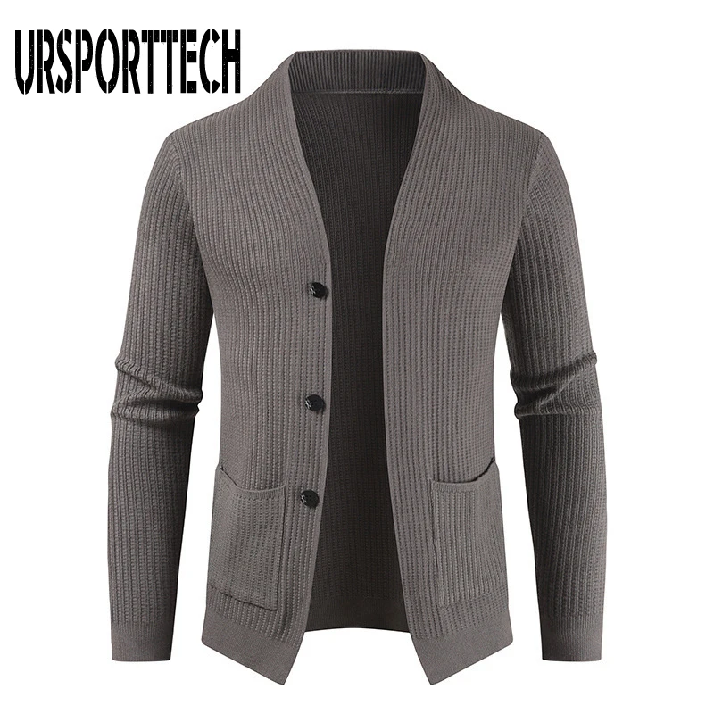 Spring Autumn Cardigan Sweater Men Thick Slim Fit Sweater Coat Jumpers Knitwear High Quality Korean Style Casual Mens Sweaters