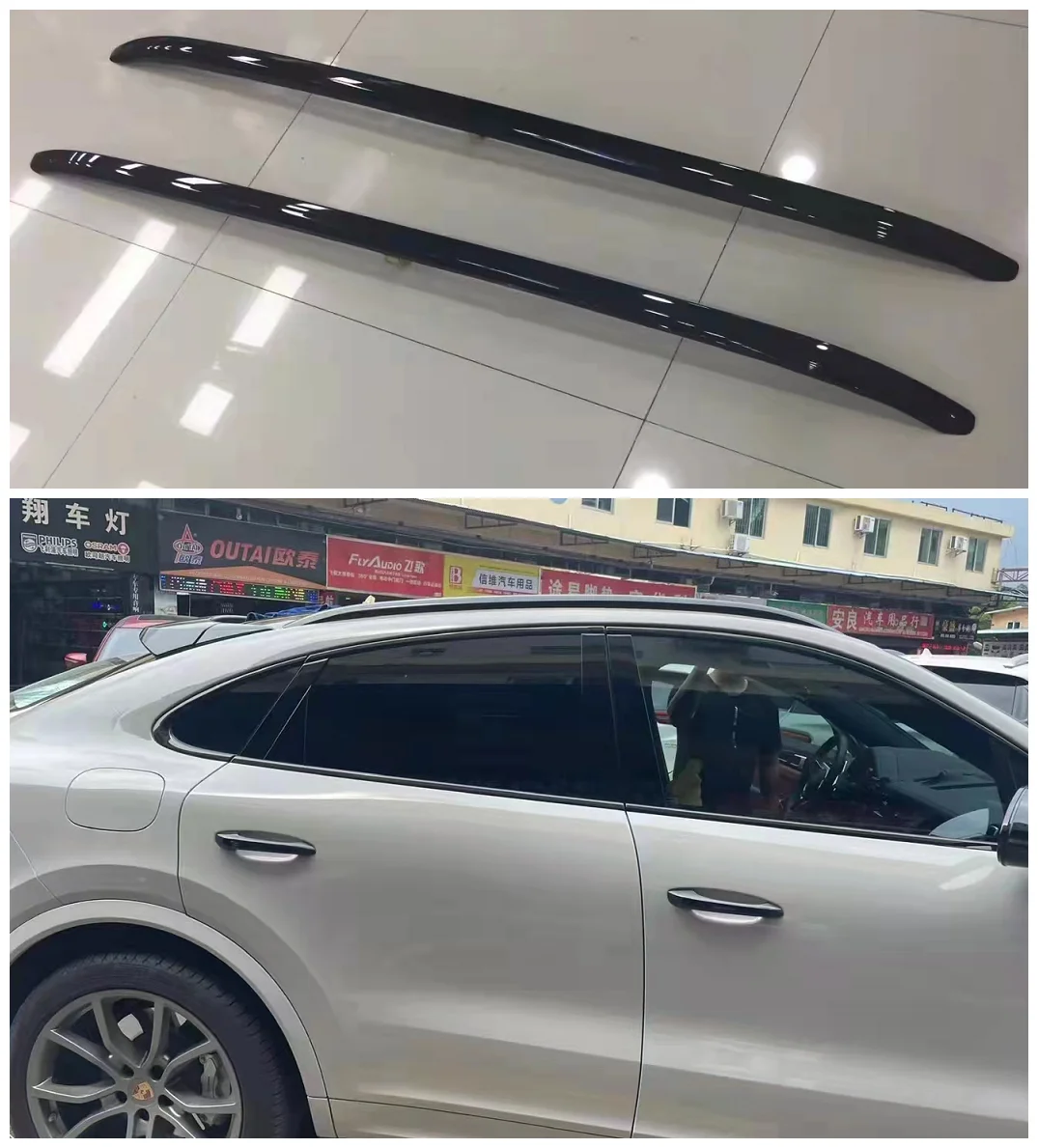 Aluminum alloy Car Roof Rails Rack Carrier Bars Silve/Black Fits For Porsche Cayenne Coupe Turbo 2020 2021 2022