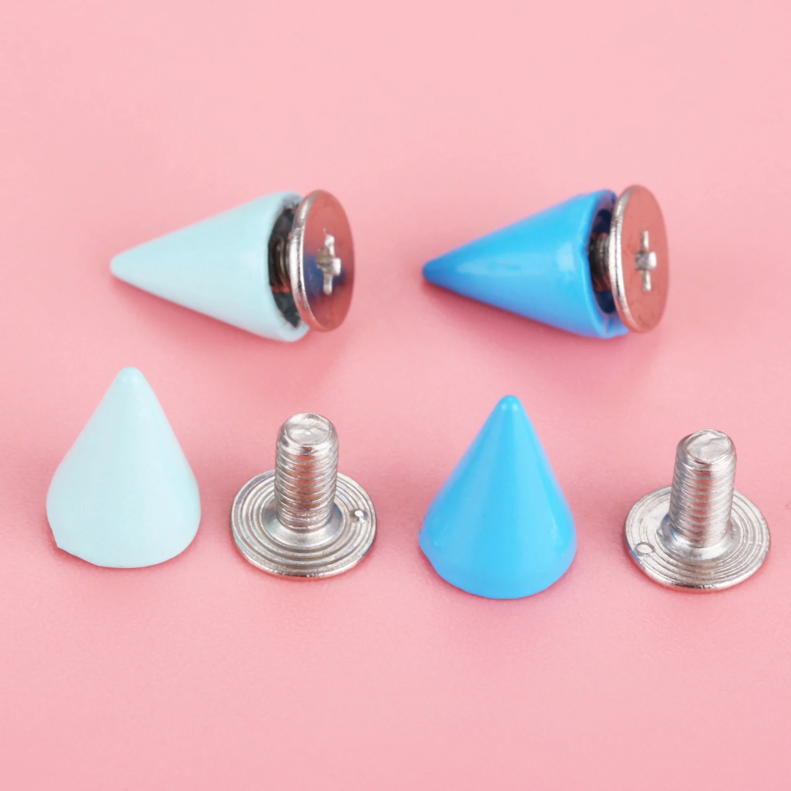 20 Sets DIY Metal Screw Knob Tip Rivets Stud Spikes Handbag Belt Shoes Punk Rivets Leather Craft Buckles Accessories Handmade