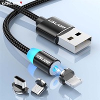 USLION Magnetic Charge Cable For iphone 13 12 Magnet USB C Cable Cord Fast Charging For Xiaomi mi 11 Micro USB Type C Cable Wire