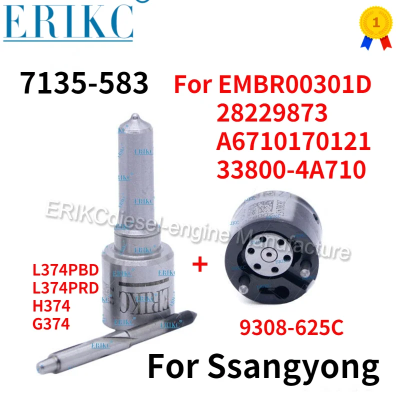 

33800-4A710 EMBR00301D A6710170121 Common Rail Repair Kit 7135-583 Injector Nozzle L374PBD Control Valve 9308-625C for Ssangyong