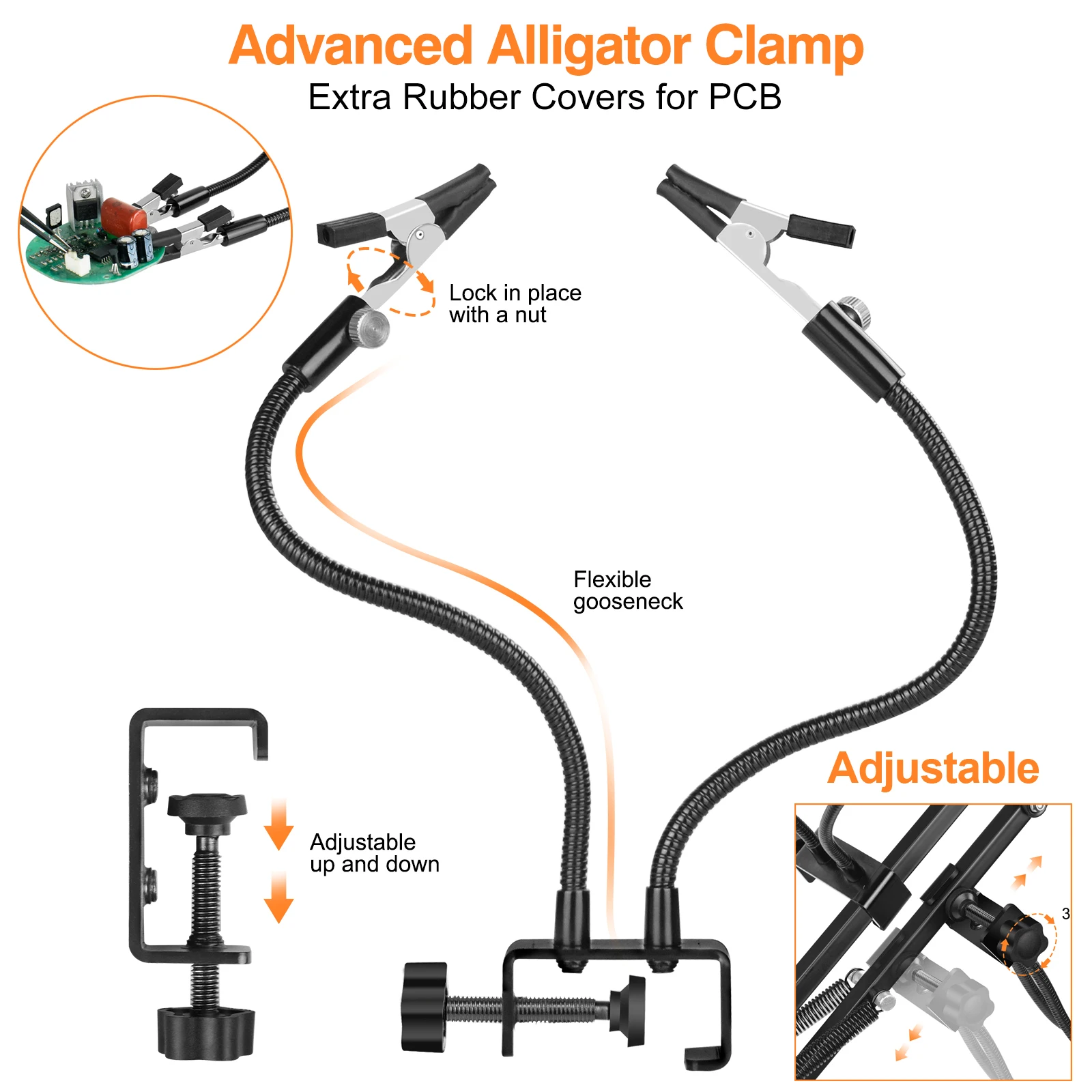 NEWACALOX 360° Rotatable PCB Motherboard Fixture Hair Dryer Holder Third Soldering Helping Hands Heat Gun Bracket Welding Tool