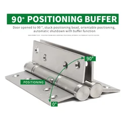 2PCS Ball Bearing Butterfly Butt Folding Self Closing Door Hinges Stainless Steel Adjustable Wooden Spring Doors Hinge