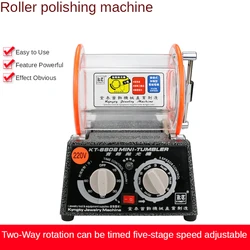 KT-6808 Barrel Polishing Machine Jewelry Gold and Silver Cleaning Machine Roller Walnut Money Laundering Machine Gold Tools