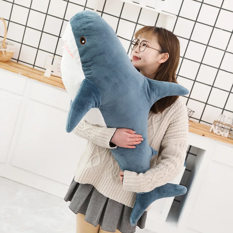 140CM Big Soft Simulation Cute Shark Plush Toys Kawaii Stuffed Kids Children Boys Girls Lovely Animal Pillow for Birthday Gifts