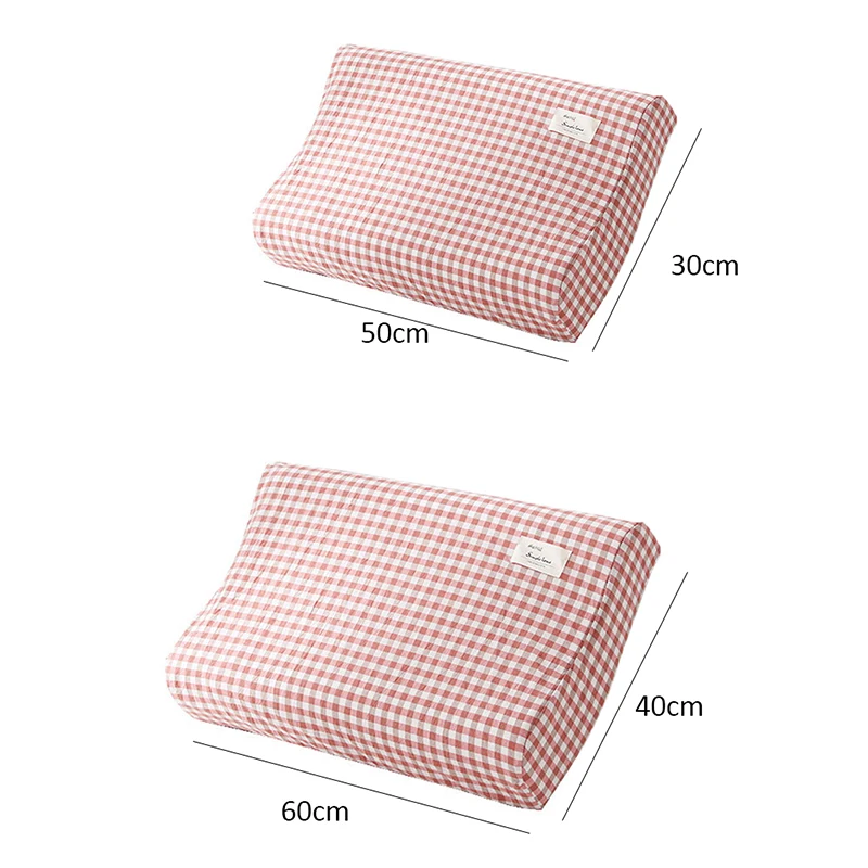 Soft Cotton Latex Pillow Case Cover Solid Color Plaid Sleeping Pillowcase for Memory Foam Pillow Latex Pillow 30x50CM/40x60CM