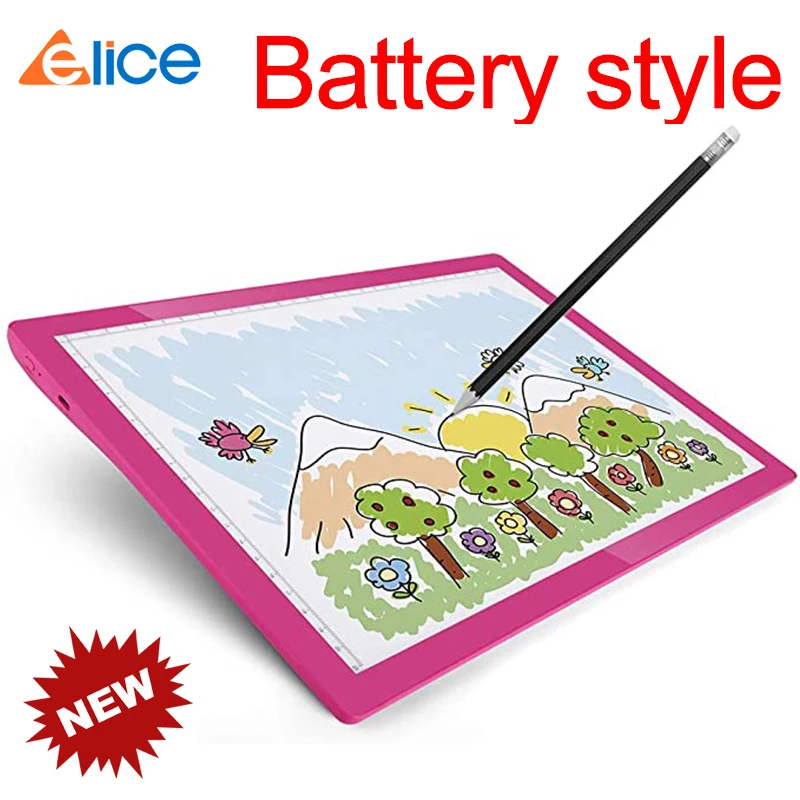 Rechargeable LED Light Pad Wireless Battery Powered Light Board for kid's Drawing Sketching Animation Stencilling