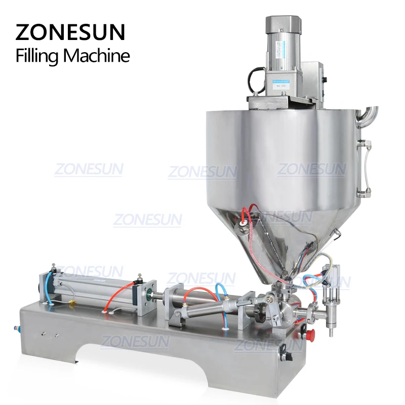 ZONESUN Mesin Pengisi Botol Air Saus Cokelat Madu Krim Pasta Nosel Tunggal dengan Pemanas