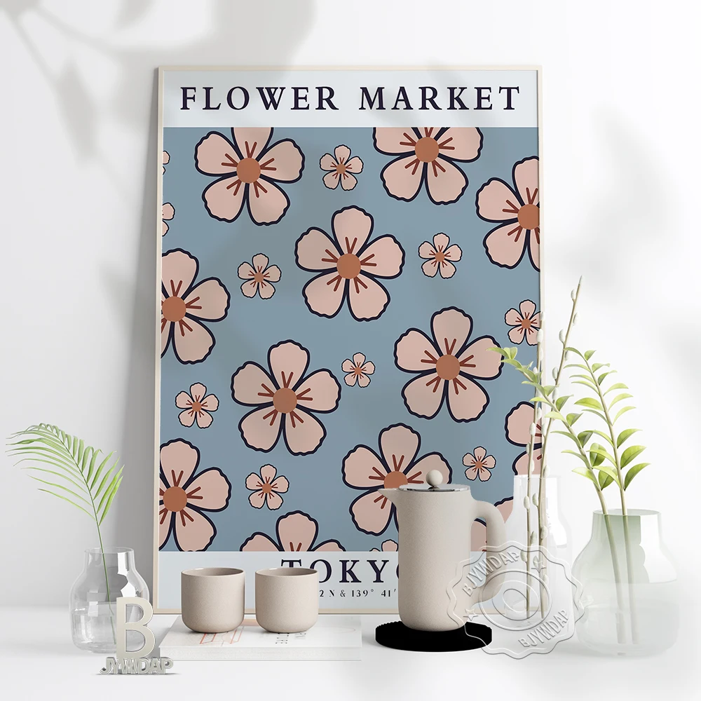 Flower Market Print, Flower Market Poster Tokyo, Flower Wall, Flower Poster, Flower Print, Florist Gift Wall Picture Home Decor