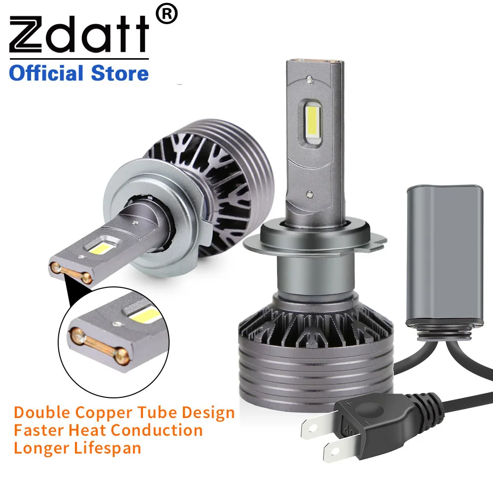 

Zdatt H7 светодиодные лампы H4 H1 H3 9005 9006 9012 H11 автомобильных ламп 12000LM 6000K 100W H8 H9 HB3 HB4 светодиодные лампы для детей возрастом от 12V 24V Универсальный