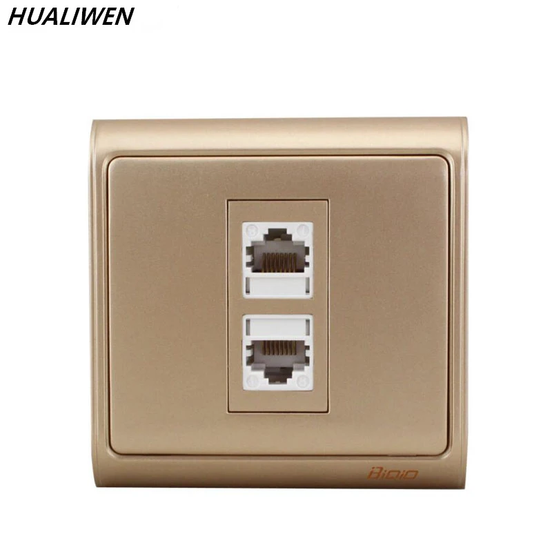 

JSJ N86-901 + 606-2 dual-port network card line panel cable cable socket computer wall plug champagne