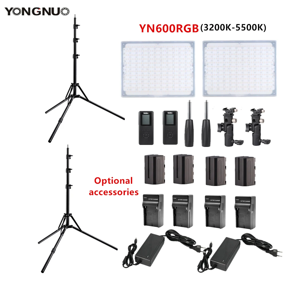 YONGNUO YN600 RGB Ultra Thin Video LED Video/ Photo photography Light Adjustable Color Temperature 3200K-5500K for makeup vlog