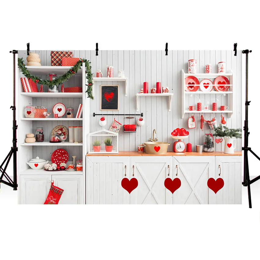 ستارة خلفية للمطبخ لعيد الحب من Mehofond خزانة خشبية بيضاء صورة الحب العائلي صورة خلفية للتصوير الفوتوغرافي للتصوير بالاستوديو