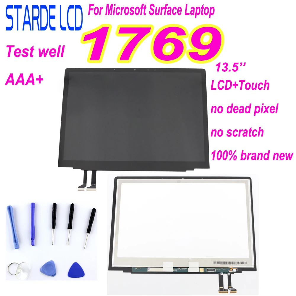 

13.5" For Microsoft Surface Laptop 1769 LCD Display Touch Screen Digitizer Assembly Black For Laptop 2 1782 Replacement LCD