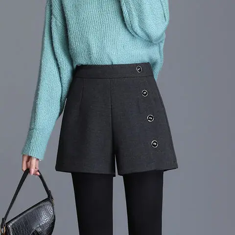 

Shorts Women Shorts Women's Autumn And Winter High Waist Black Loose Casual Pants Ropa Mujer