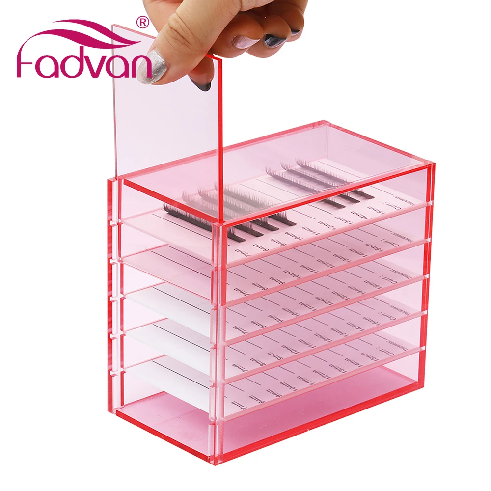 RU Warehouse 5 Layers False Eyelash Storage Box Acrylic Pallet Holder Clear Lash Extension Storaging Fake Eyelash Building Tool