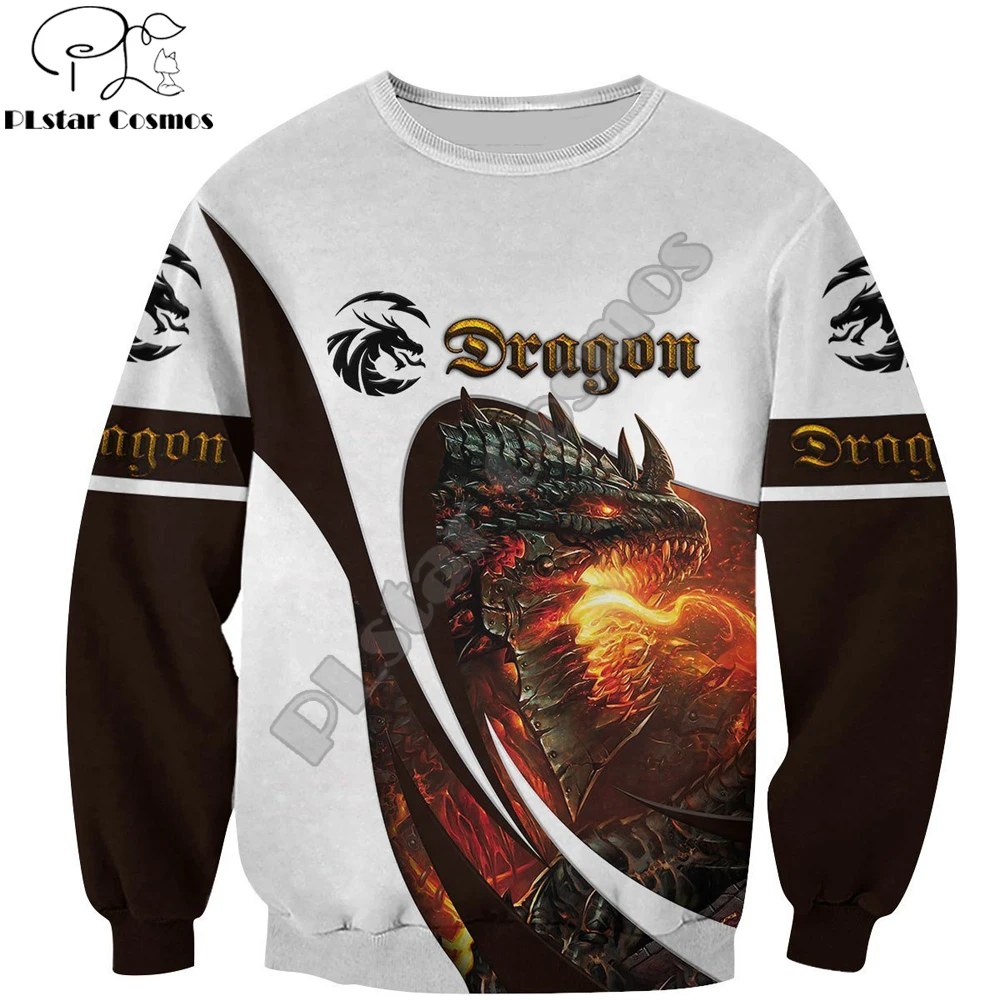 Sudadera pesca estampado dragón mazmorra 3D capucha unisex cremallera - imagen 5