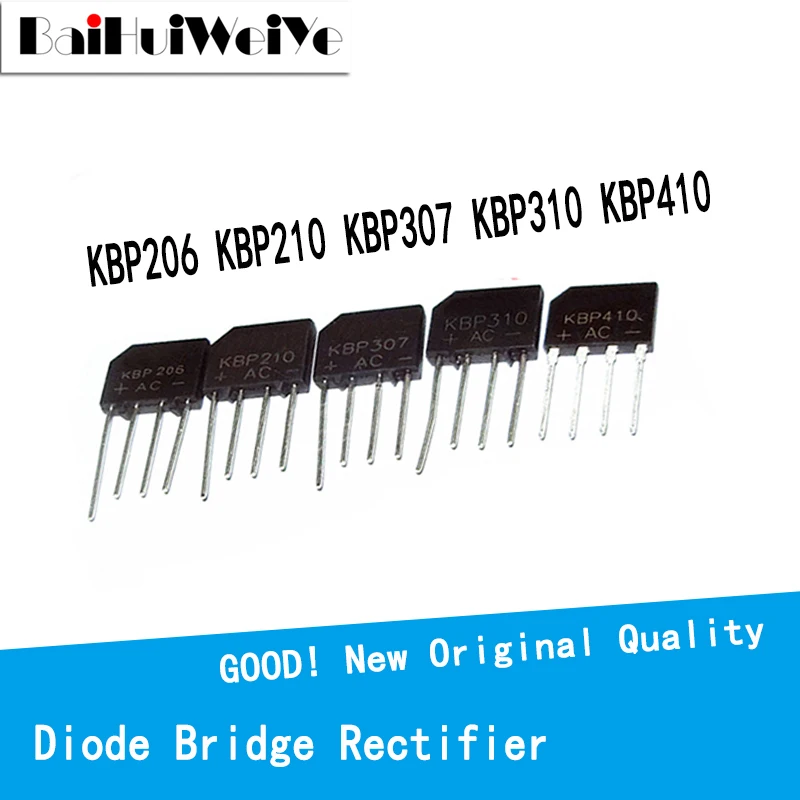 10PCS/LOT Diode Bridge Rectifier KBP206 KBP210 KBP307 KBP310 KBP410 New Original IC  Good Quality Chipset
