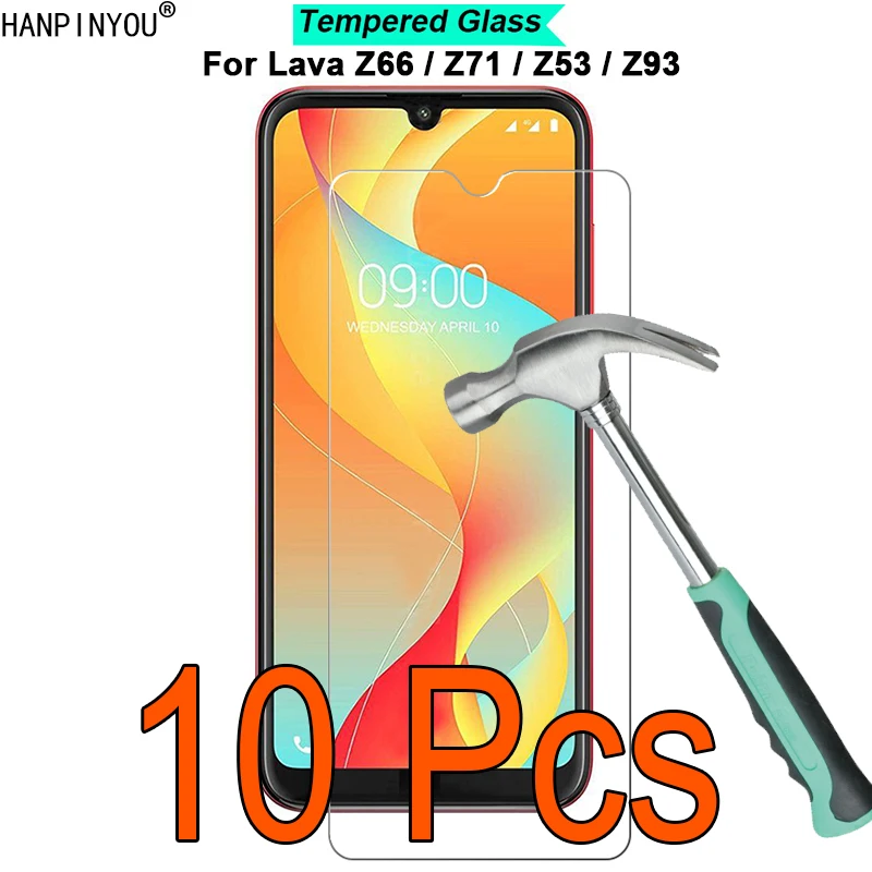 10 Pcs/Lot For Lava Z66 / Z71 / Z53 / Z93 9H Hardness 2.5D Ultra-thin Toughened Tempered Glass Film Screen Protector Guard