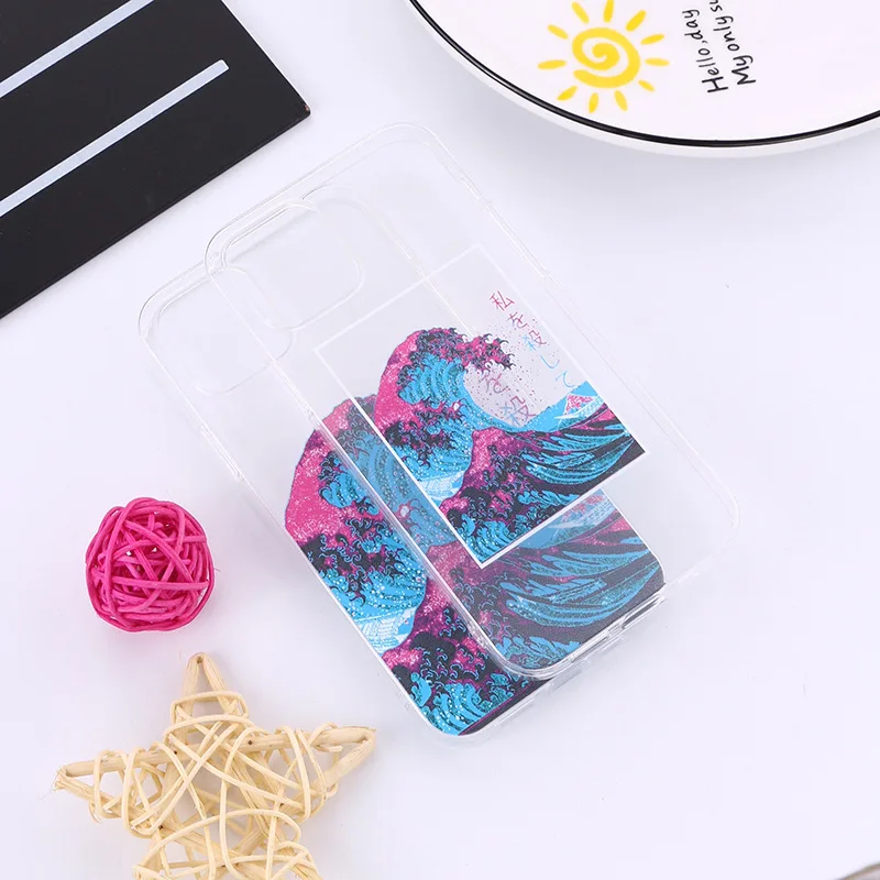 Great Wave off Kanagawa Transparent Case for Apple iPhone 12 11 Pro Max X SE2020 7 8 Plus Plus Xs Max XR Phone Case Cover Capa