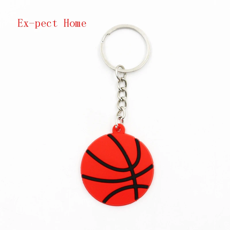 FREE SHIPPING BY DHL 200pcs/lot New PVC Sports Keychains Football Basketball Baseball Volleyball Beach Ball Keyrings for Gifts