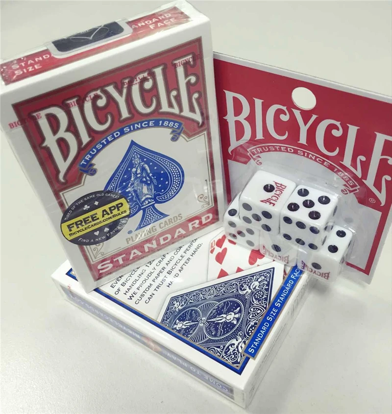 USA Native Bicycle Standard Playing Cards Red&Blue Original 808 Rider Back Decks with 5 Bonus Dice Collectible Poker Card Games