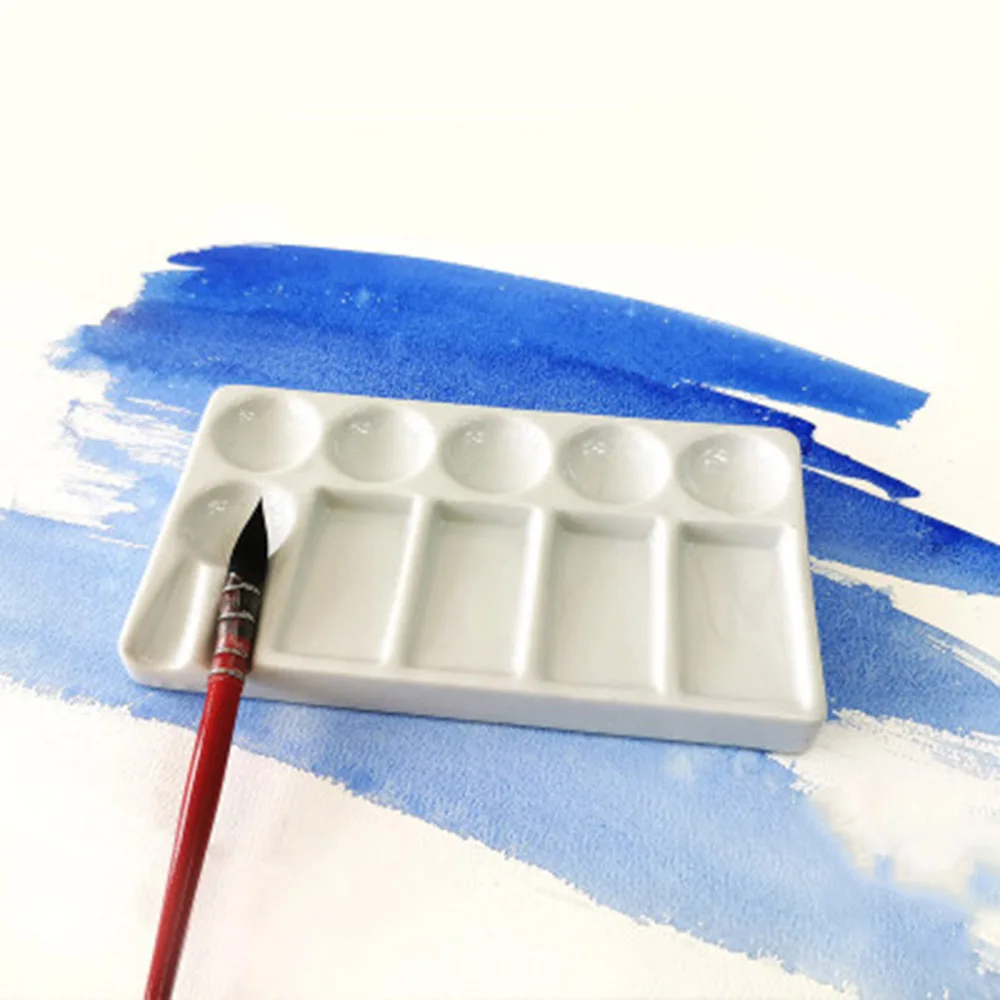 1Pc Ceramics Artist Paint Palette Tray  for watercolor acrylic painting art supplies