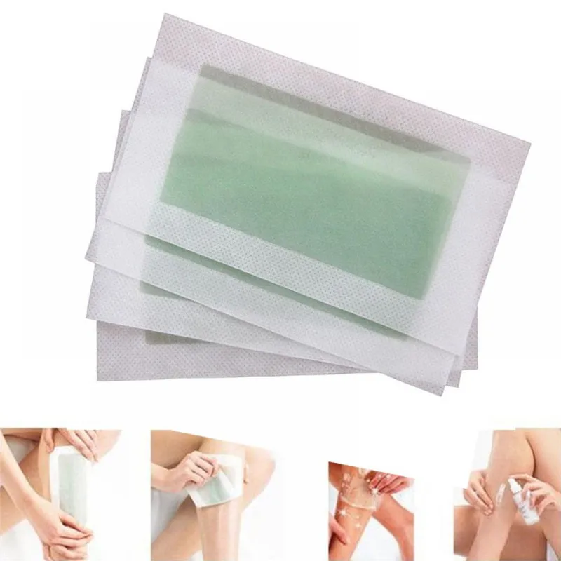 Tiras de cera fría para depilación profesional, doble cara, papel depilatorio, herramientas de belleza para cara/piernas/Bikini/brazo/cuello, 5 unids/lote