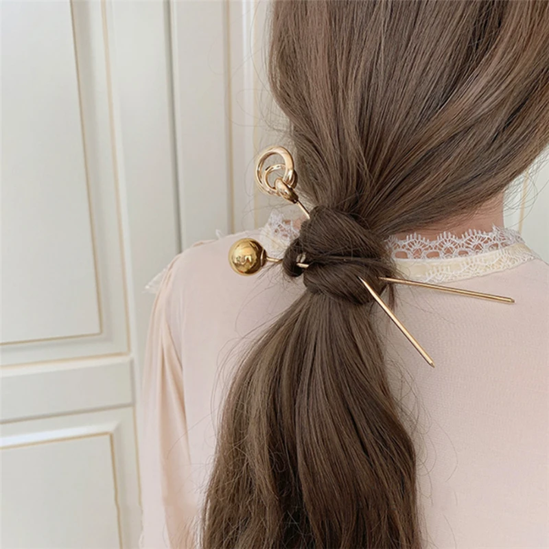 Fashion Women Gold Color Pearl Hairpins Metal Barrette Clip Wedding Bridal Tiara Hair Accessories Wedding Hairstyle Design Tools