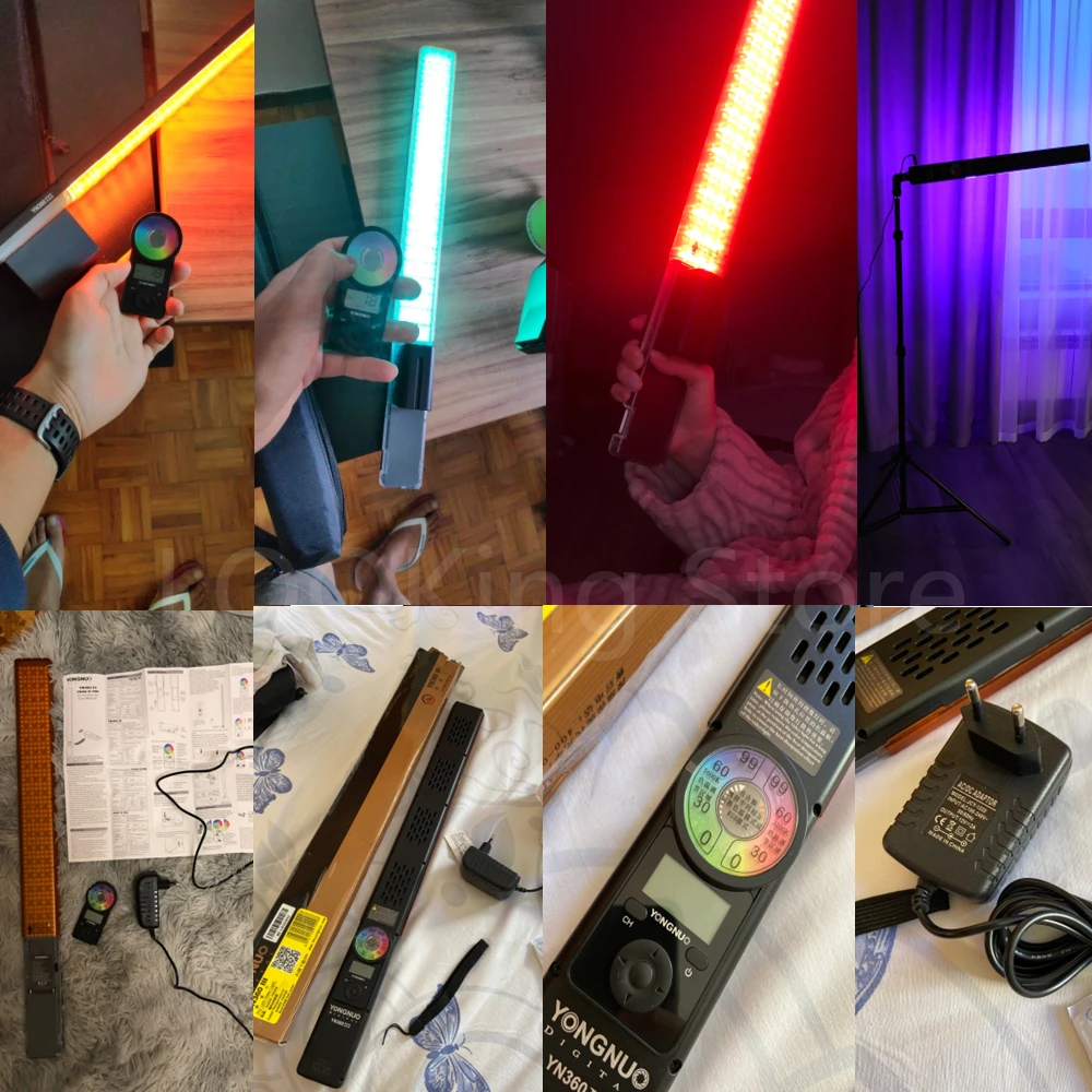 용인 YN360 III YN360III 프로 핸드 헬드 LED 비디오 라이트 터치 Bi-colo 3200k-5500k RGB 컬러 조정