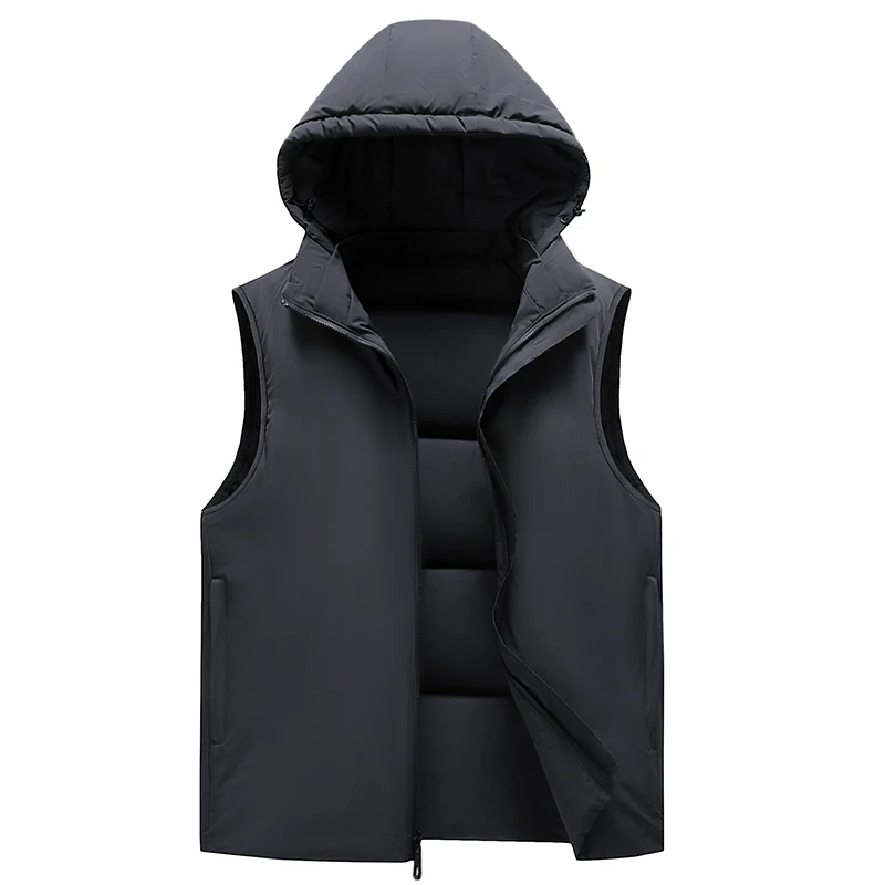 New Hooded Men Wear On Both Sides, Korean Version Autumn Winter Thickened Waistcoat, Youth Down Big Size Jacket