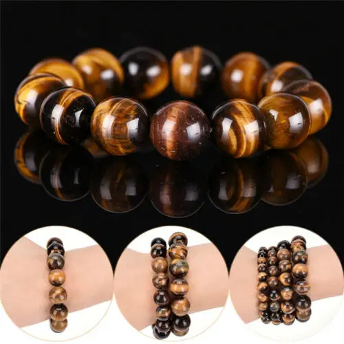 Bracelets Unique 8mm  Tiger Eye Elegant Gifts Buddha Bracelets Trendy Natural Stone Jewelry for Women Men