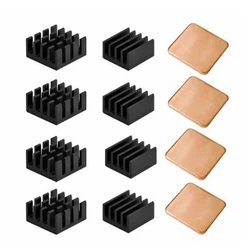 12pcs/lot Raspberry Pi 4 B Heatsink Kit Aluminum +copper Heat Sink Cooling Cooler Parts For Raspberry Pi 4/3/2/B/B+ Model B/B+