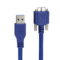 5Gbps Micro B USB 3.0 Micro B Cable Wire With Panel Mount Screw Lock Connector Cord Prevent Come off 1.8m 2m 3m 5m 2 3 5 meters