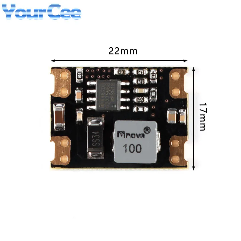 2pcs/1pc Mini DC-DC Step Down Buck Converter Board 10V to 36V Input to 3.3V/5V/12V 3A 8W High Power Supply PCB AJ39