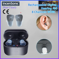 Mini audífono Digital recargable, amplificador de sonido ajustable, portátil, para personas mayores sordas, 8 canales, SR81, 5 colores