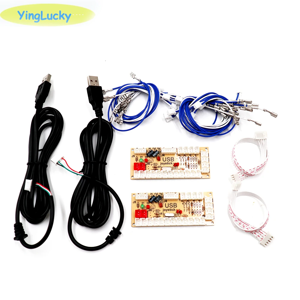 제로 딜레이 아케이드 DIY 키트, USB 인코더 PC 조이스틱, 4 웨이 및 8 웨이, 4.8mm 버튼, 2 플레이어