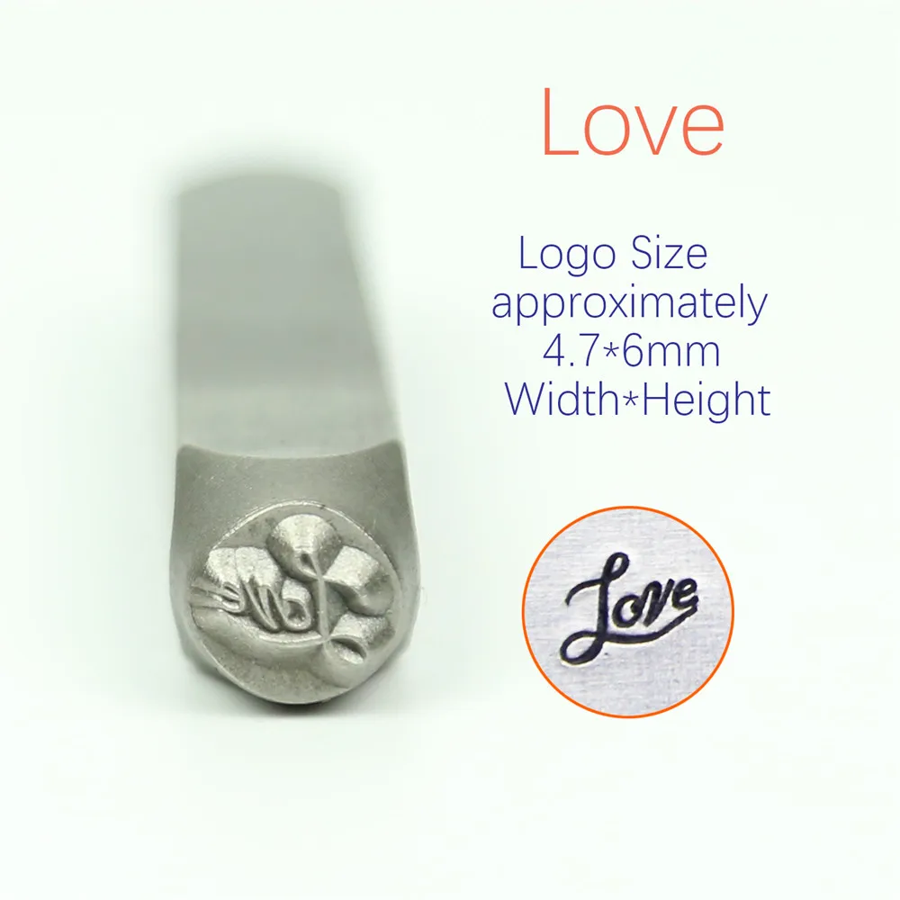 Love Fancy Script /Hand Made Design Stamps,letters DIY Bracelet/jewelry symbols steel stamp,price for 1pcs