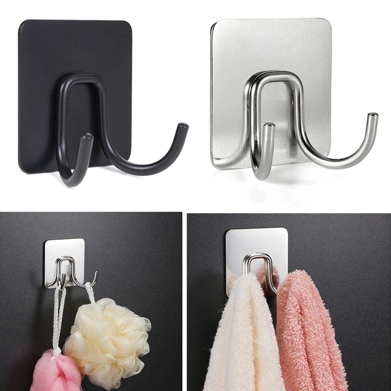 R9CC Durable Towel Double Hooks Door Hanger Coat Robe Clothes Holder for Bedroom Pool